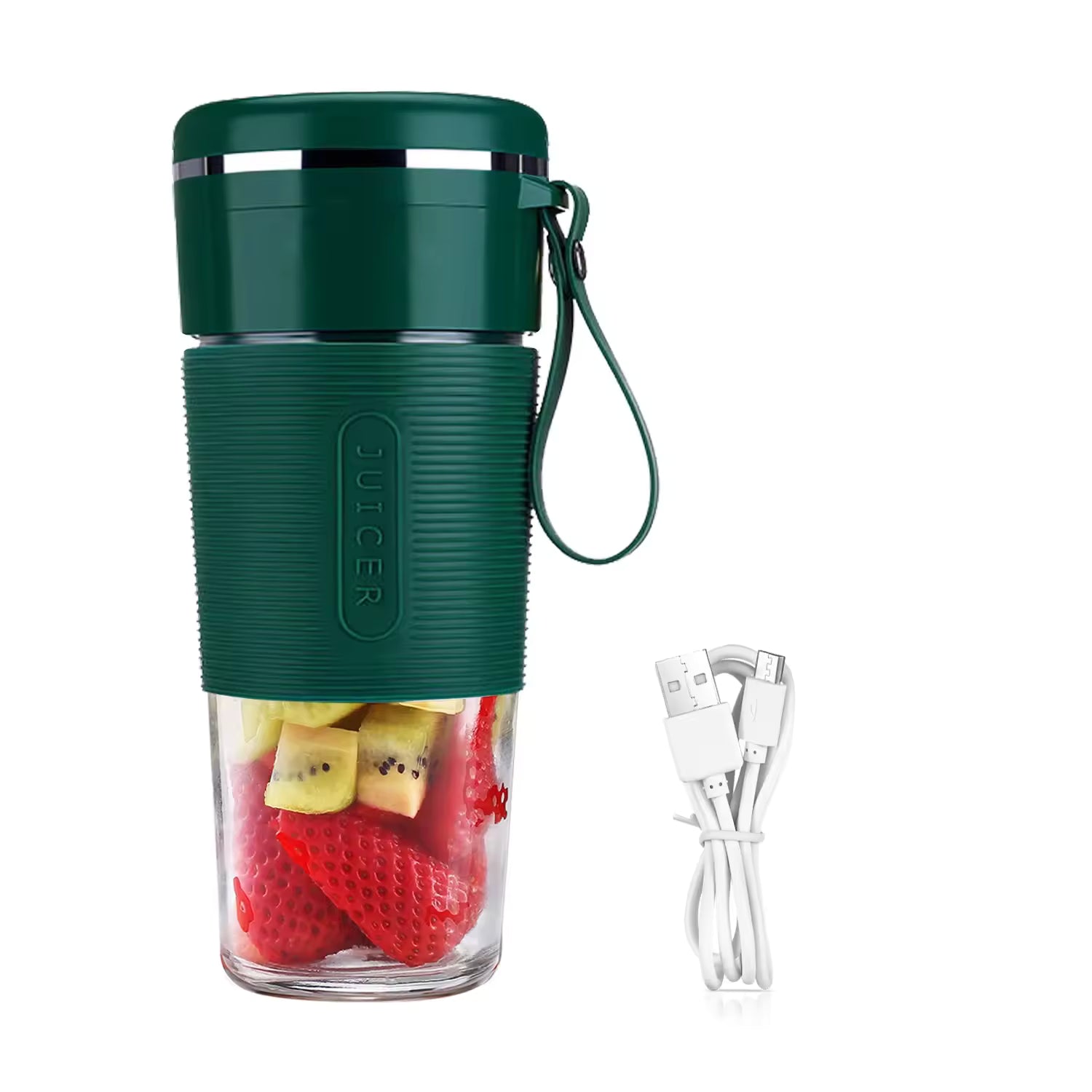 smoothGo Portable Blender – USB Rechargeable Mini Blender for Smoothies on the Go (Green)